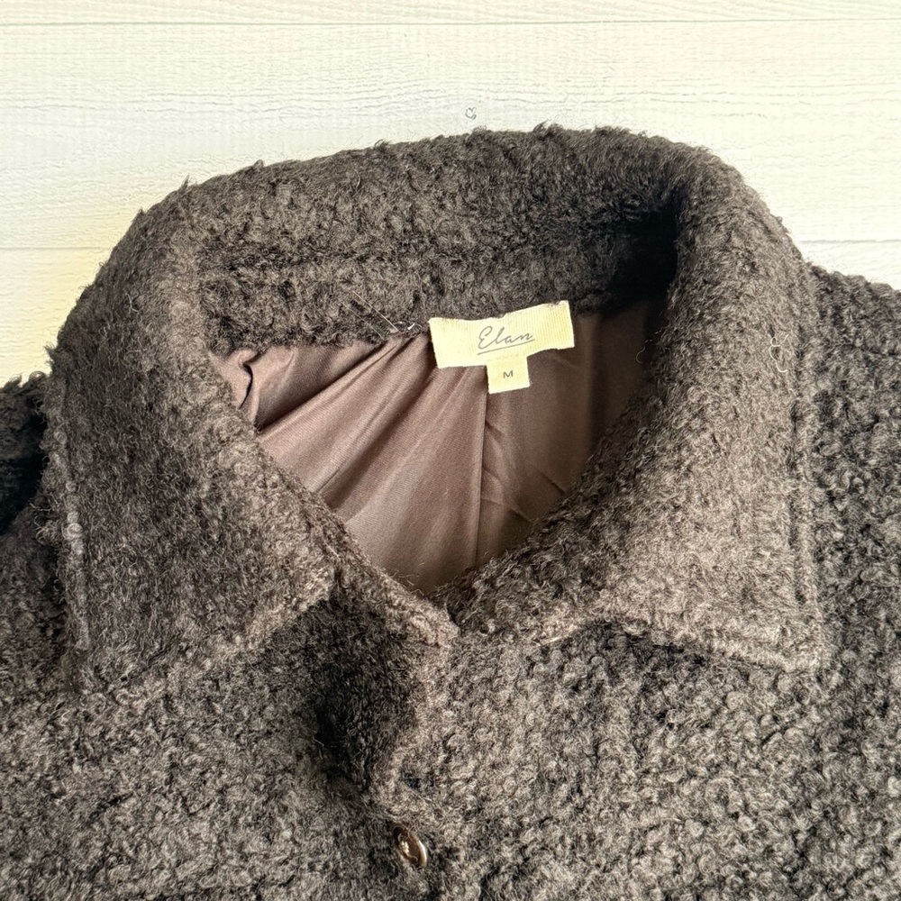 NWOT Elan Black Sherpa Shacket Size M - Picture 4 of 6